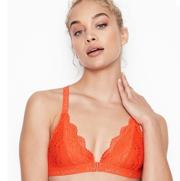 Victoria's Secret Other - Orange Lace Triangle Front-Close Bralette